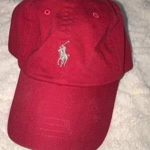 Red polo hat